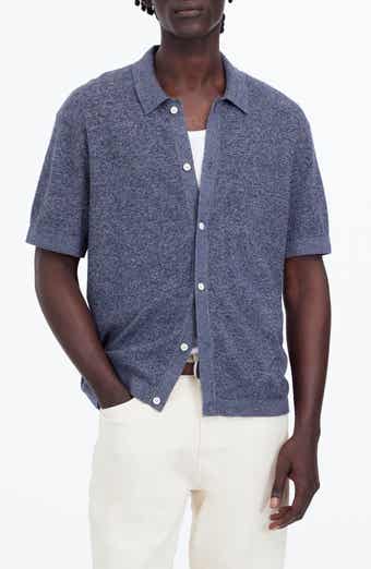Madewell Marled Cotton Button-Up Sweater Polo