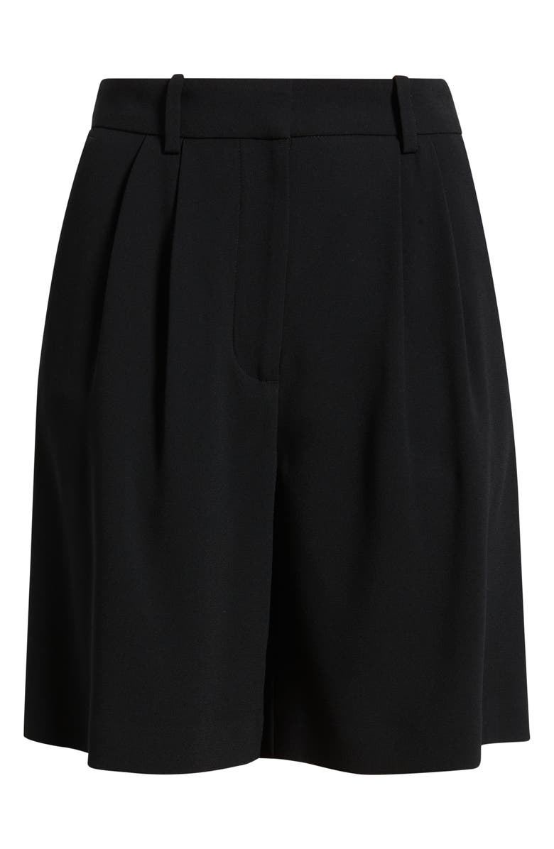 Nordstrom Pleat Front Trouser Shorts, Alternate, color, Black