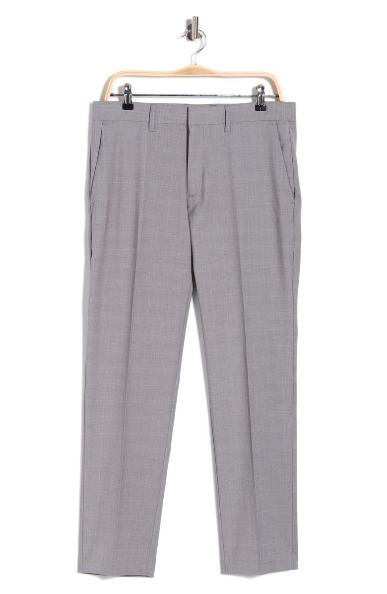 Kenneth Cole Reaction Plaid Plain Weave Pants, Main, color, Light Grey