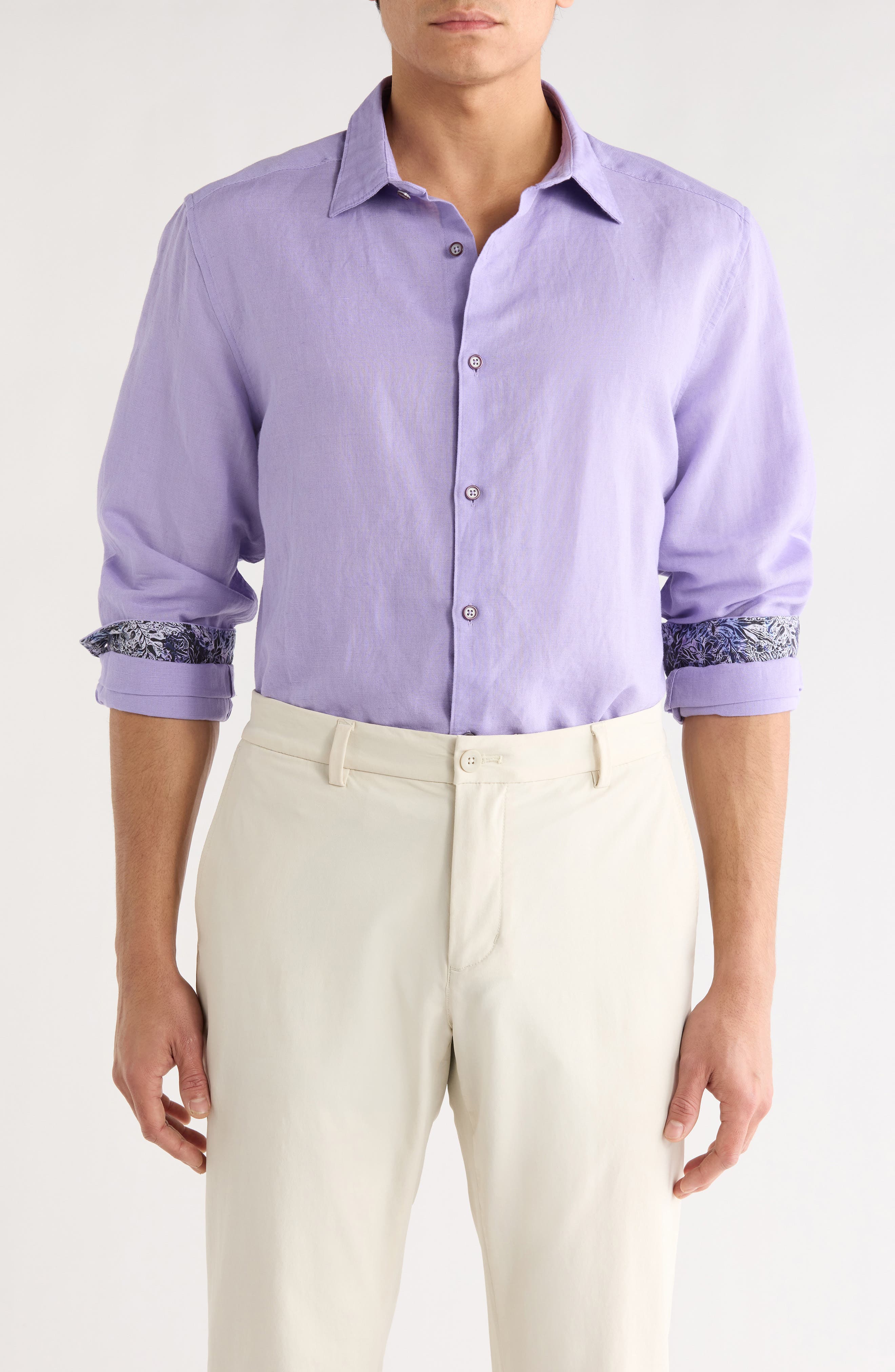 Robert Graham Davis Linen & Cotton Woven Button-Up Shirt