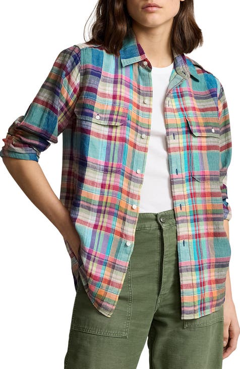 Ralph lauren plaid shirt womens best sale