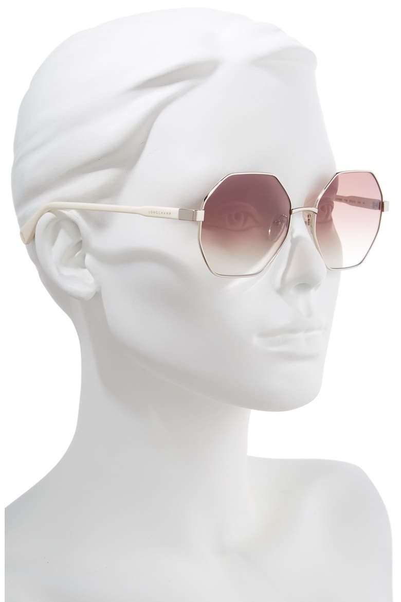 Le Pliage 57mm Gradient Octagonal Sunglasses, Alternate, color, GOLD
