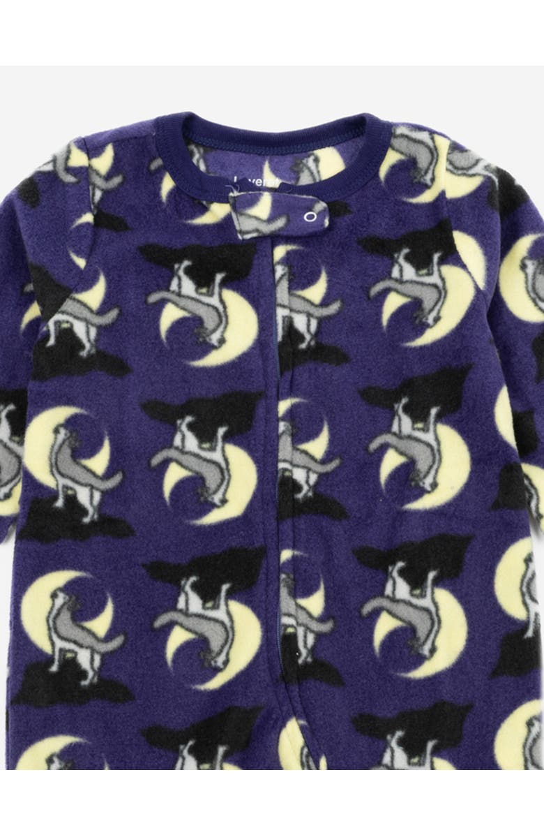 Leveret Footed Fleece Printed Matching Family Holiday Pajamas, Alternate, color, Wolf