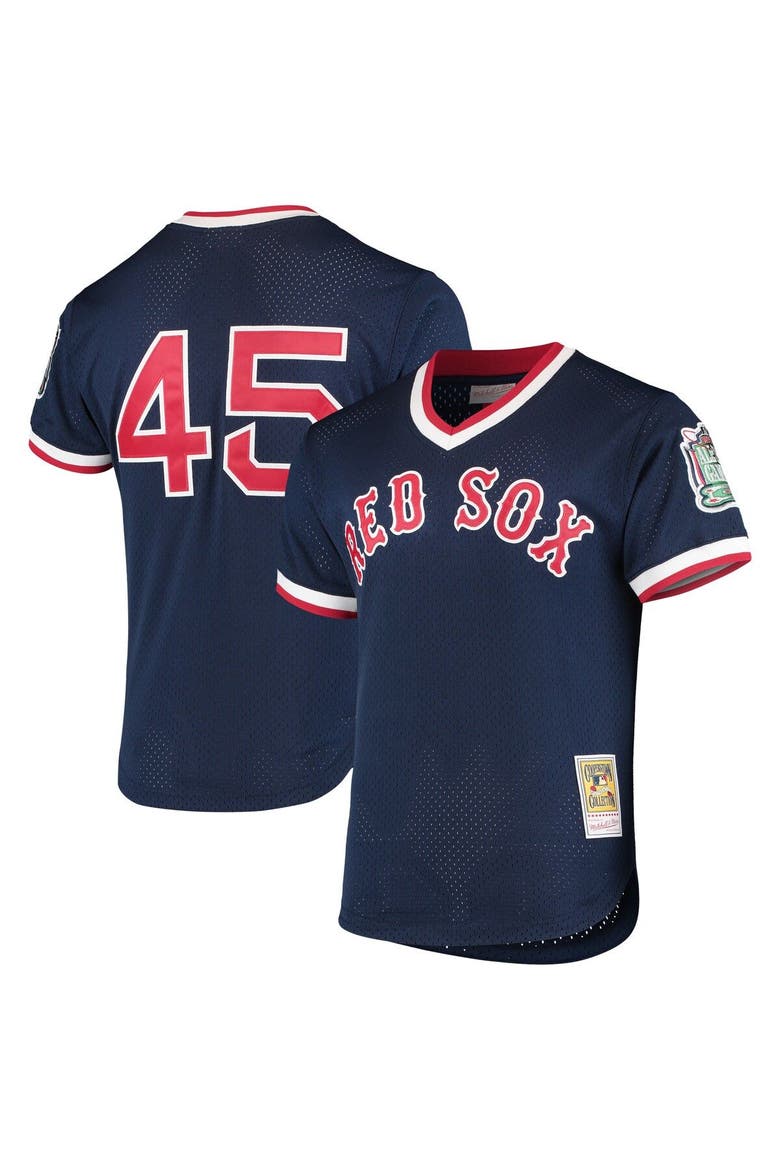 Men's Mitchell & Ness Pedro Martinez Navy Boston Red Sox 1999 Cooperstown Collection Mesh Batting Practice Jersey, Main, color, Navy