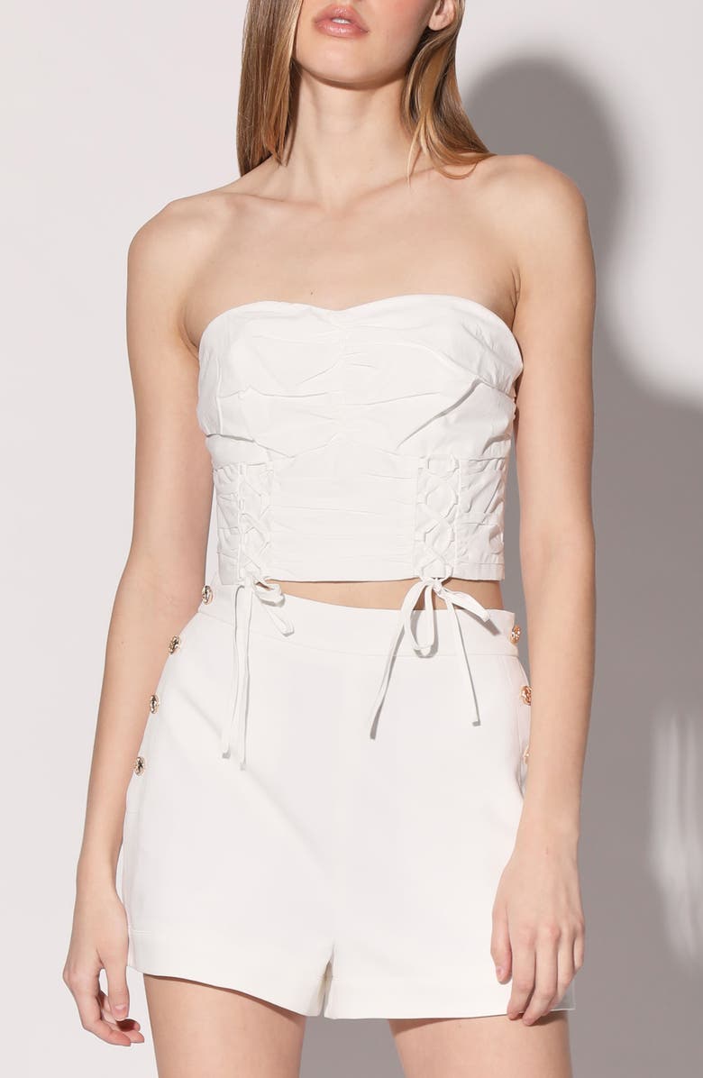 Walter Baker Yolanda Corset Crop Top, Main, color, White