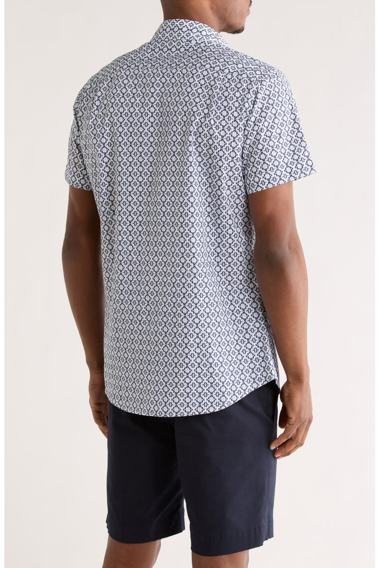 Hodderville Sports Fit Button-Up Shirt, Alternate, color, OCEAN
