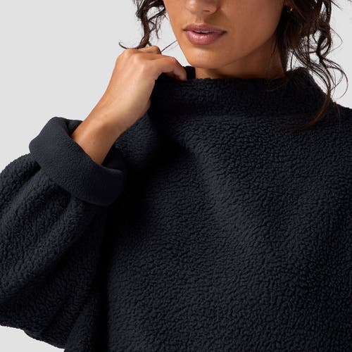 Backcountry Wander Pile-fleece Mock-neck Top In Black