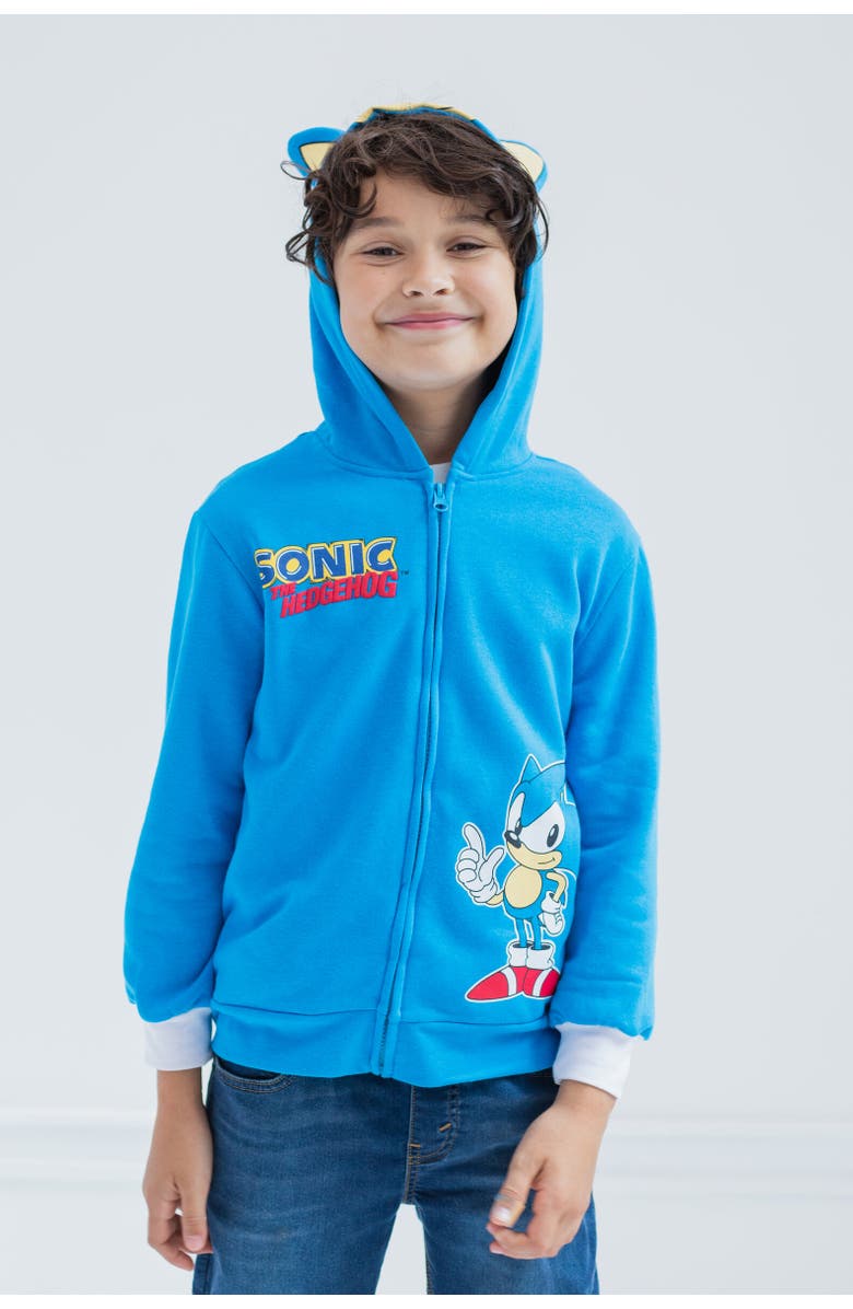 SEGA Sonic the Hedgehog Cosplay Zip-Up Hoodie, Alternate, color, Sonic The Hedgehog Blue