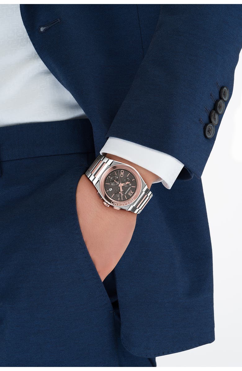 FERRAGAMO Vega Bracelet Chronograph Watch, 42mm, Alternate, color,