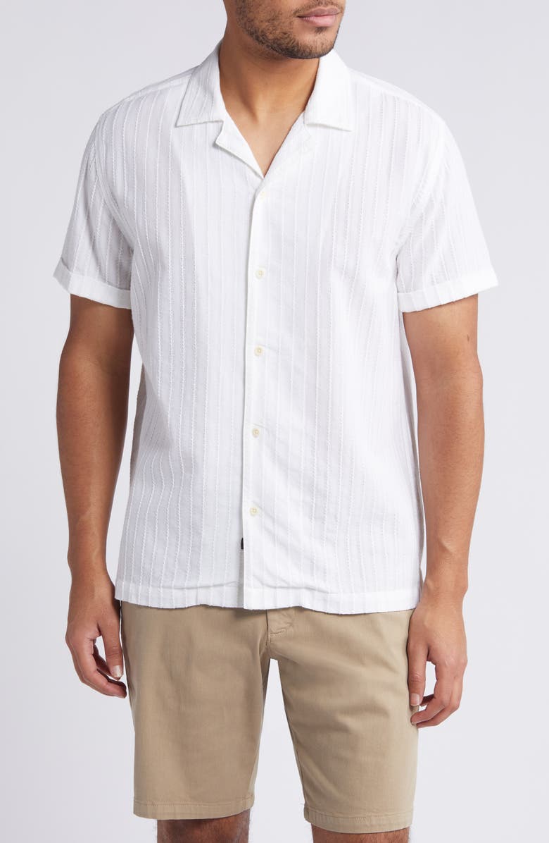 Rails Sinclair Textured Stripe Cotton Camp Shirt, Main, color, 