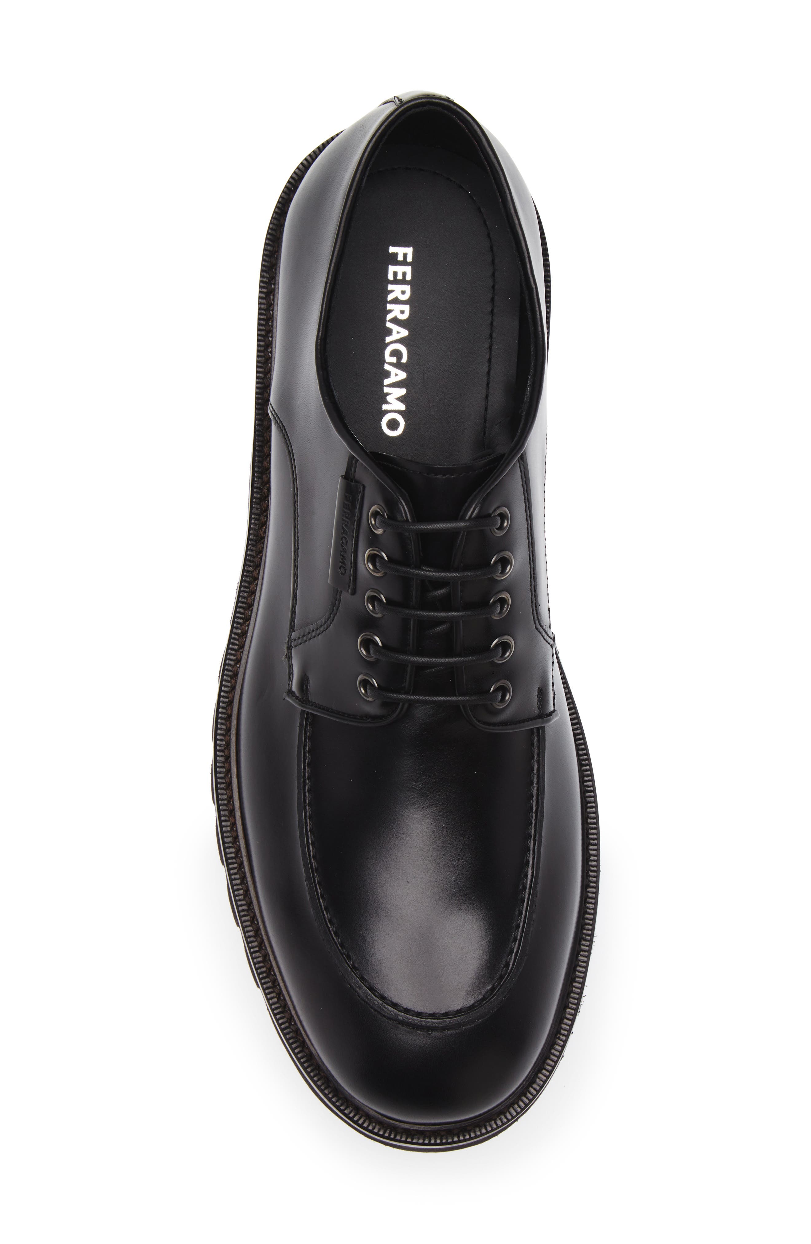 FERRAGAMO Alf Apron Toe Oxford, Alternate, color, Nero