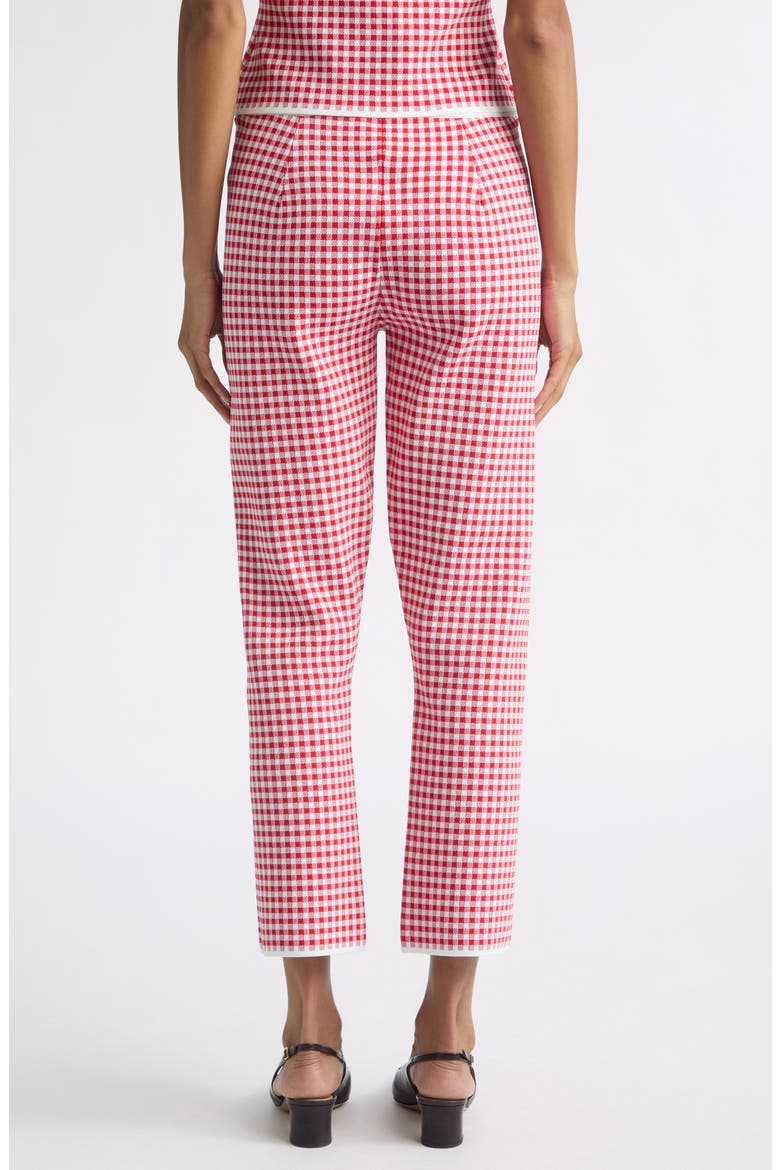 Micah Gingham High Waist Crop Flare Pants, Alternate, color, RED GINGHAM