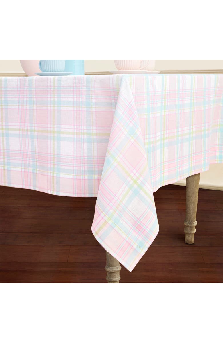Solino Home Linen Tablecloth for Dining Table, Holiday and Everyday Dining Table Decor - Palm Beach Plaid, Alternate, color, Palm Beach Plaid