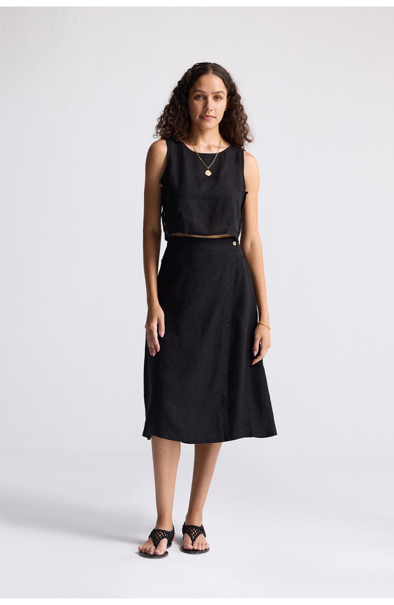 Reistor Overlap Midi Skirt, Alternate, color, Black
