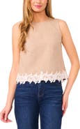 CeCe Lace Trim Sleeveless Top
