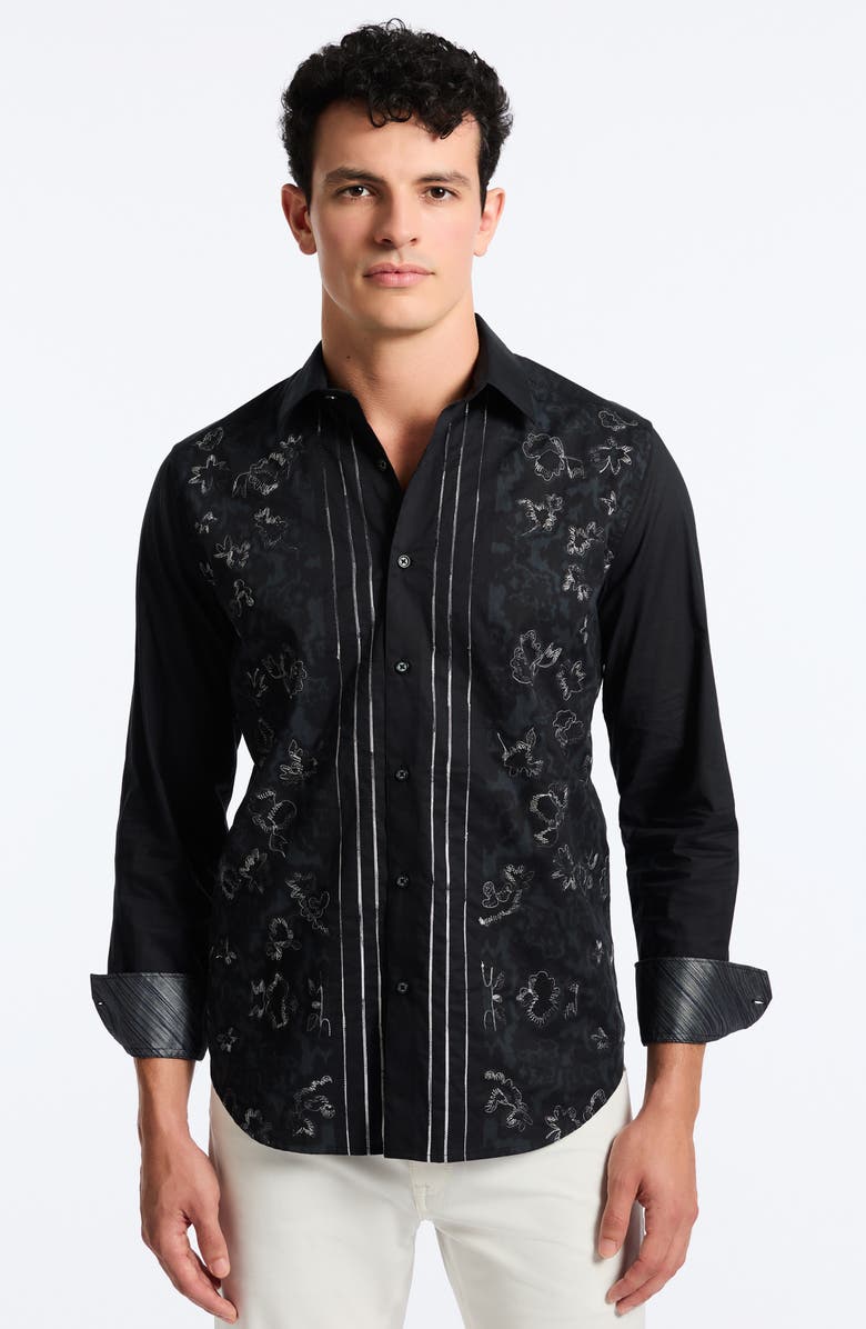 Robert Graham Havana Classic Fit Embroidered Cotton Button-Up Shirt, Alternate, color,