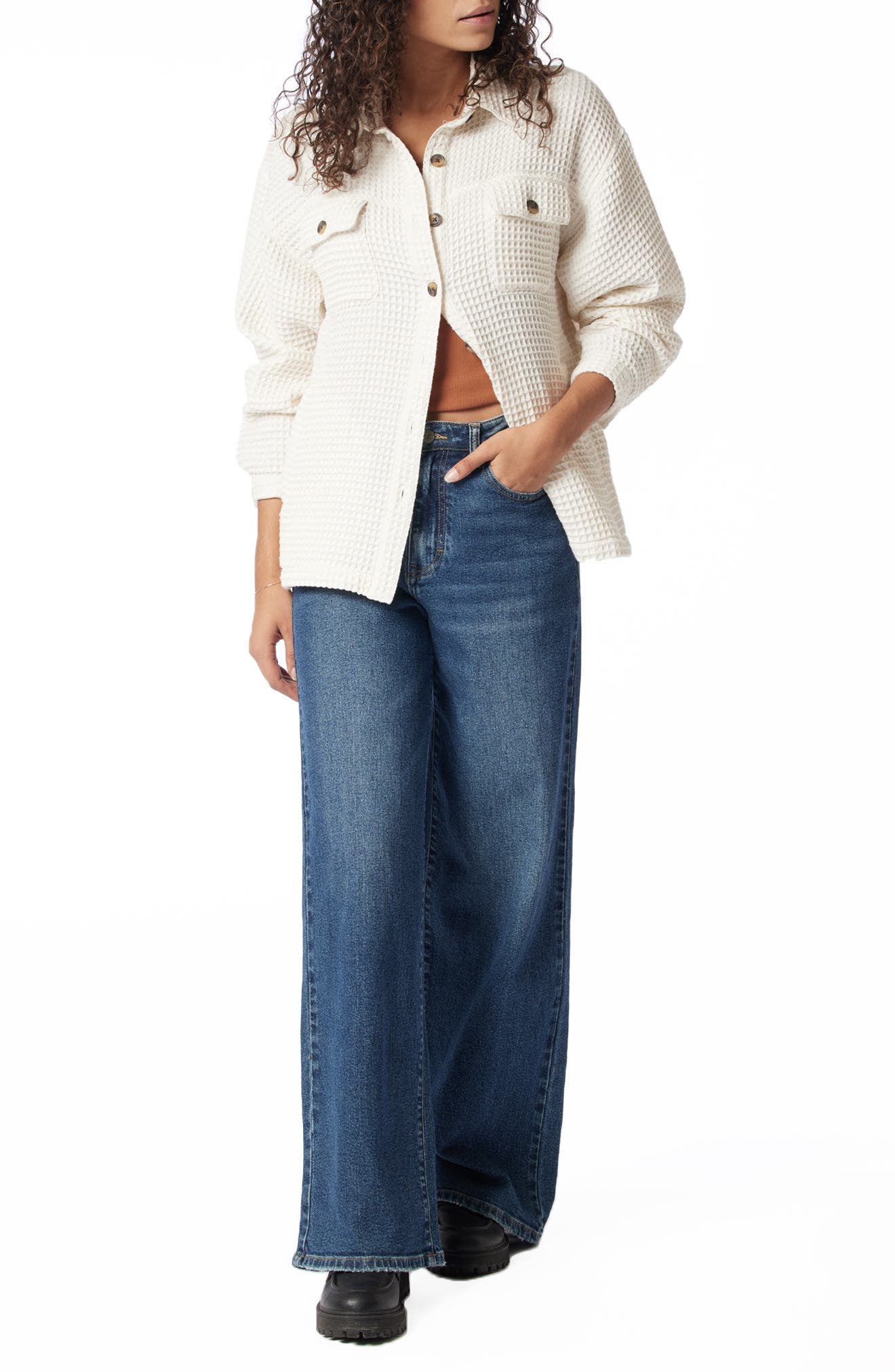 SUPPLIES BY UNIONBAY Milla Waffle Knit Shacket (Women) | Nordstromrack