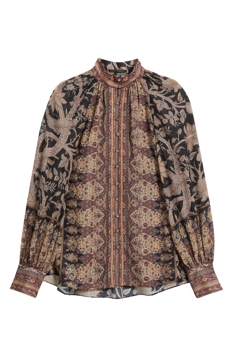 KOBI HALPERIN Solace Print Button-Up Shirt, Alternate, color, Black/ Brown Multi