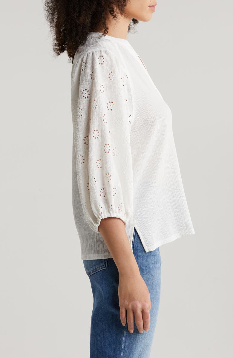 Vince Camuto Embroidered Eyelet Raglan Sleeve Top, Alternate, color,