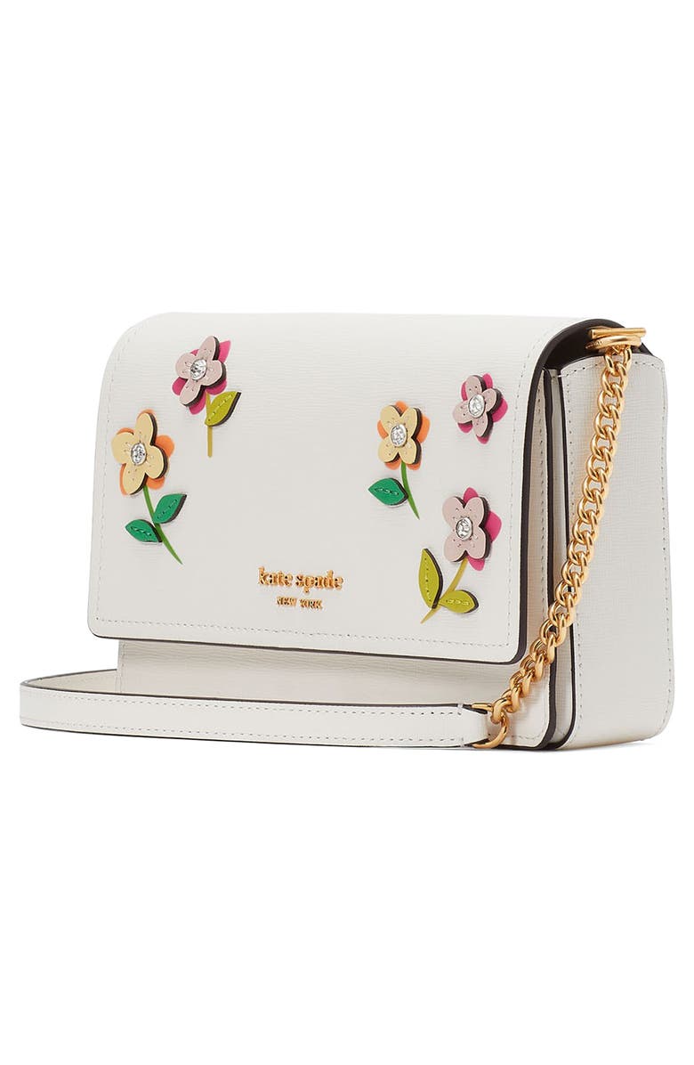 Kate Spade New York floral appliqué leather crossbody bag, Alternate, color,