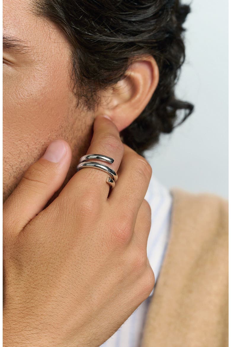 Modern Spiral Ring, Alternate, color, Silver