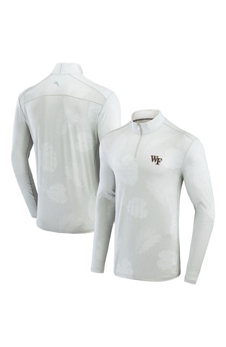 Tommy Bahama Men's Tommy Bahama Gray Wake Forest Demon Deacons Delray Frond IslandZone Half-Zip Jacket, Alternate, color, 