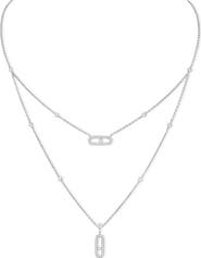 Messika Lucky Move Pavé Diamond Layered Pendant Necklace