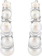 EFFY Sterling Silver 2.5-4mm Freshwater Pearl Hoop Earrings