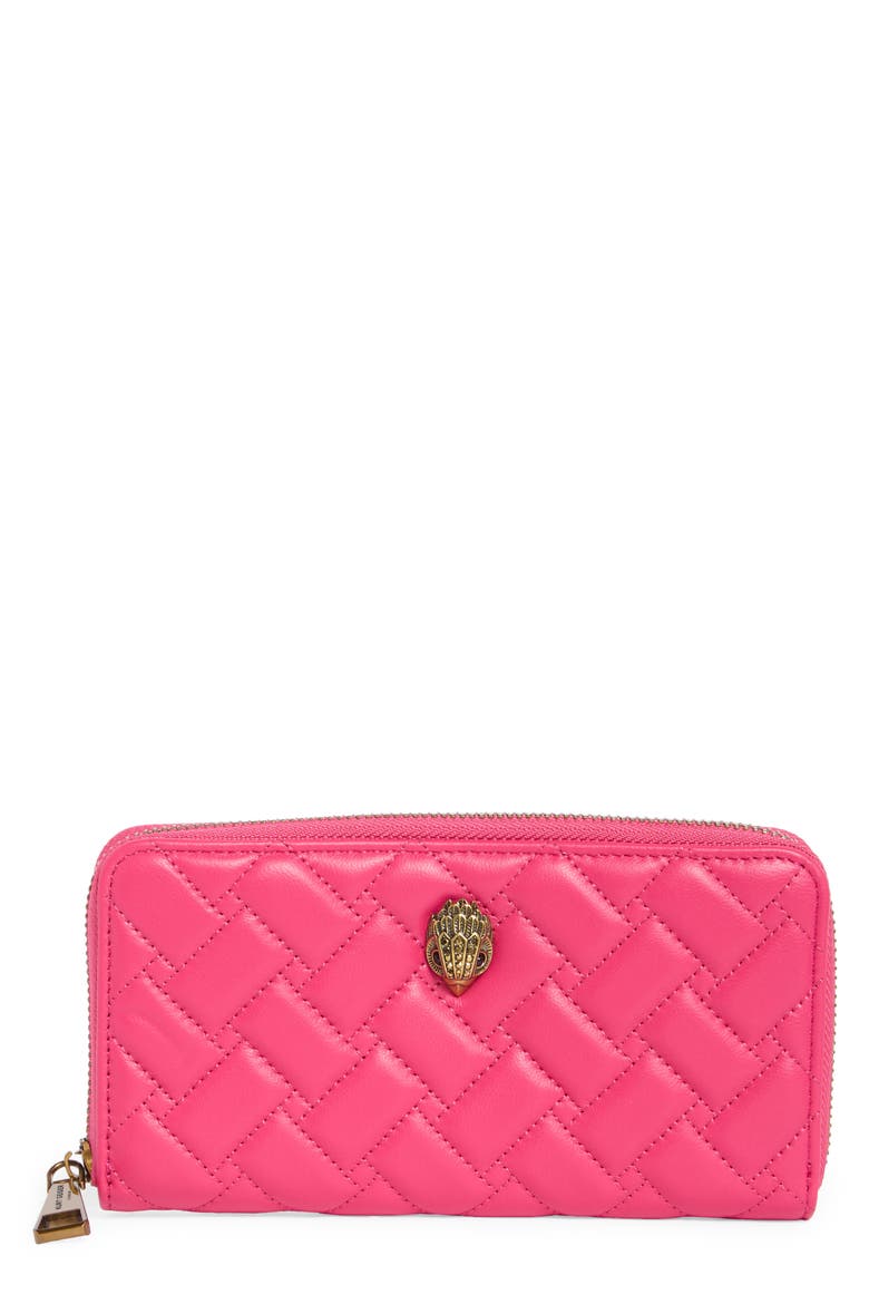 Kensington Zip Around Quilted Wallet, Main, color, PINK