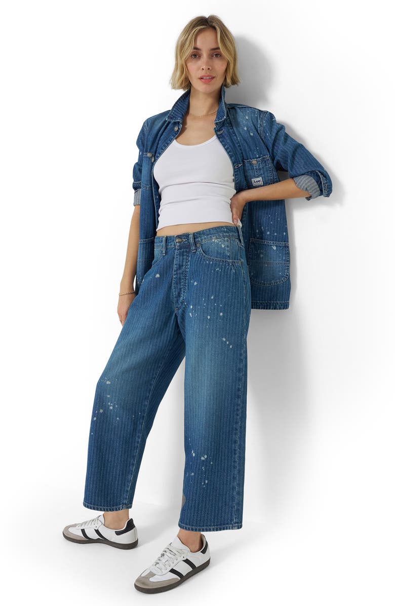 Lee Bleach Splatter Crop Loose Fit Herringbone Jeans, Alternate, color, Dream Of Me