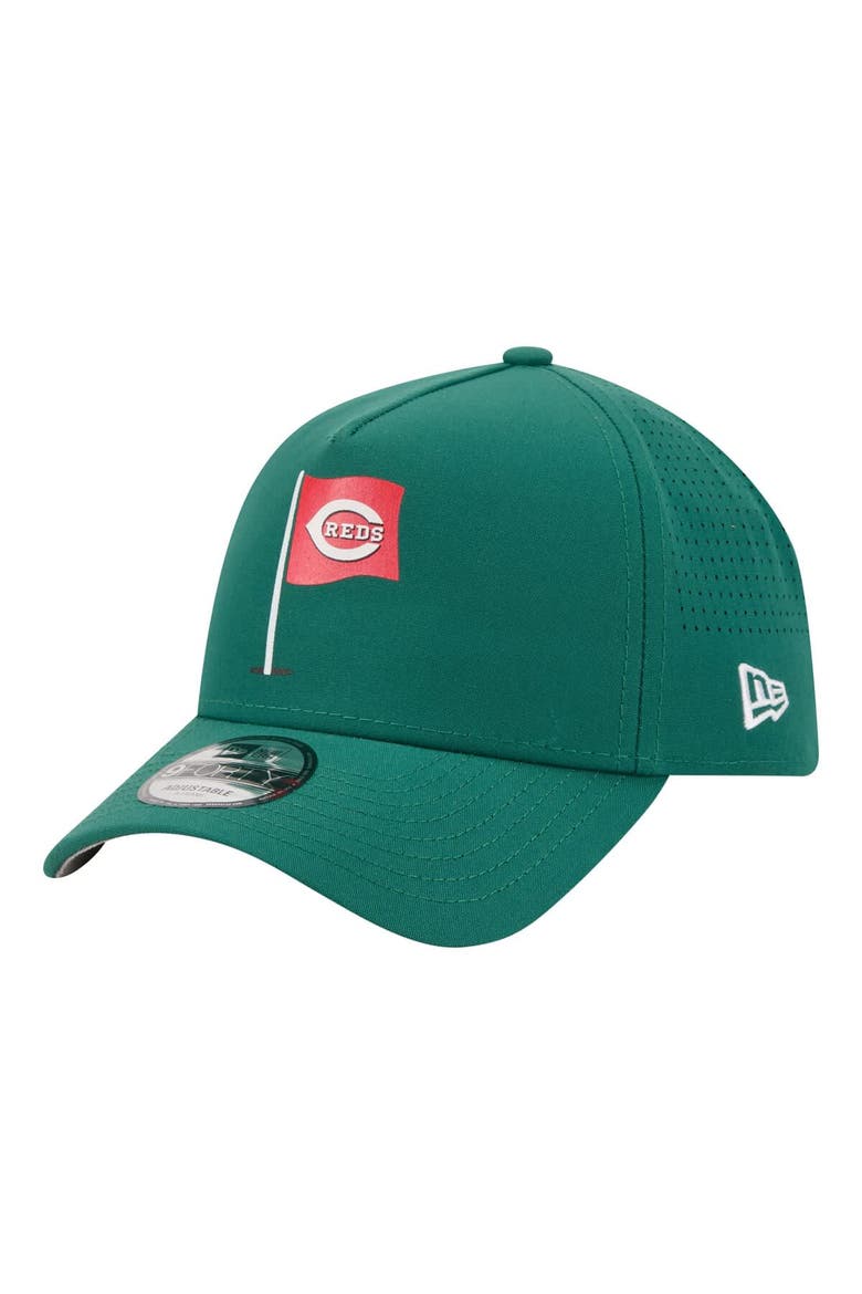 Men's New Era  Green Cincinnati Reds Pin Seeker 9FORTY A-Frame Adjustable Hat, Alternate, color, Green