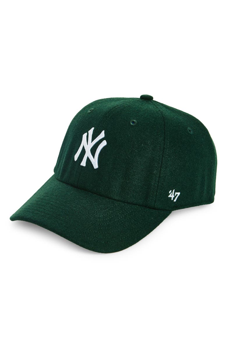 Sporty & Rich Yankees Serif Wool Blend Baseball Cap, Main, color, 