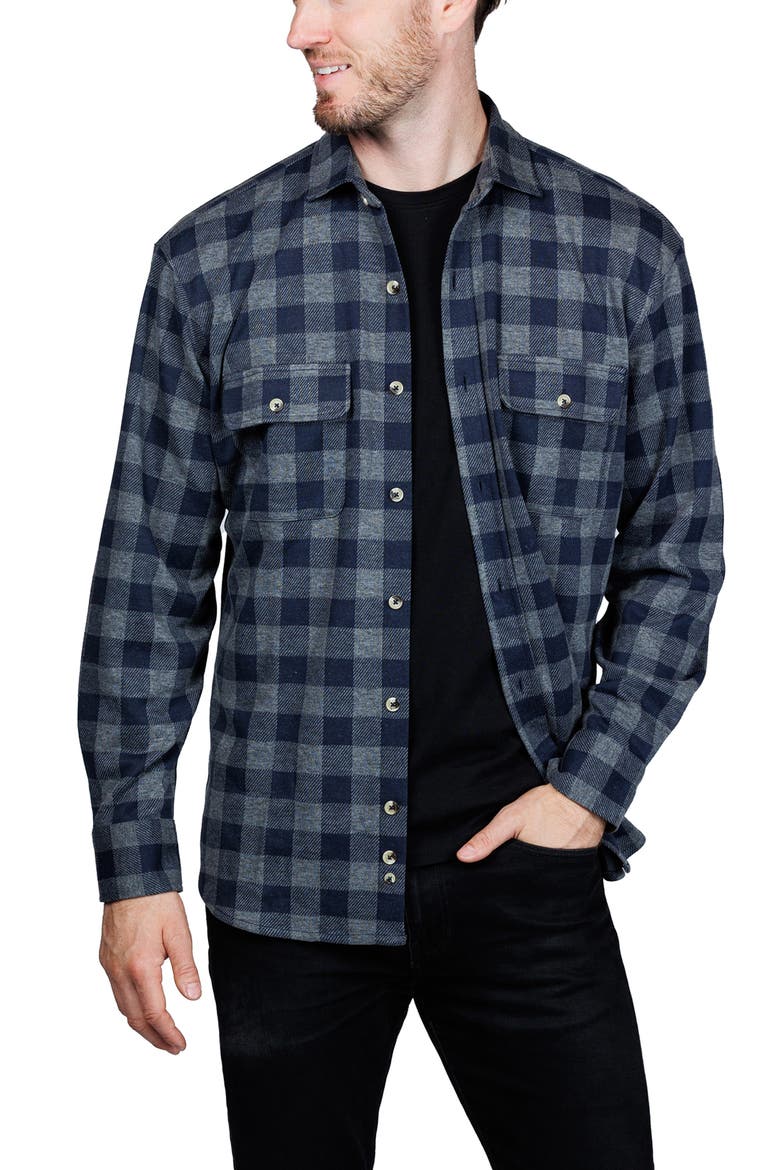 Super Soft Plaid Sweater Shirt, Alternate, color, CHARCOAL HEATHER