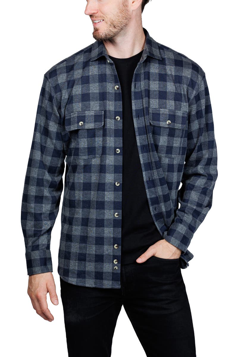 TailorByrd Super Soft Plaid Sweater Shirt, Alternate, color, Charcoal Heather