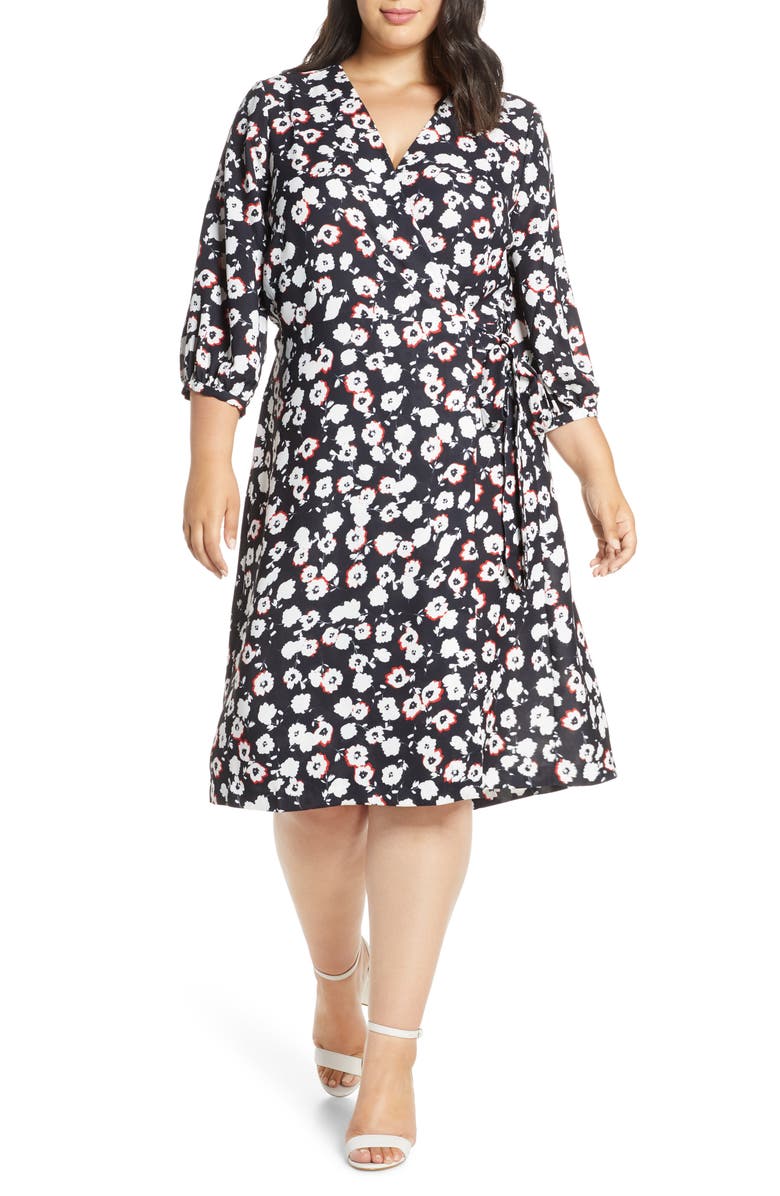 ELOQUII Wrap Dress, Main, color, 