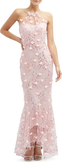 Sequin Embroidered High-Low Gown