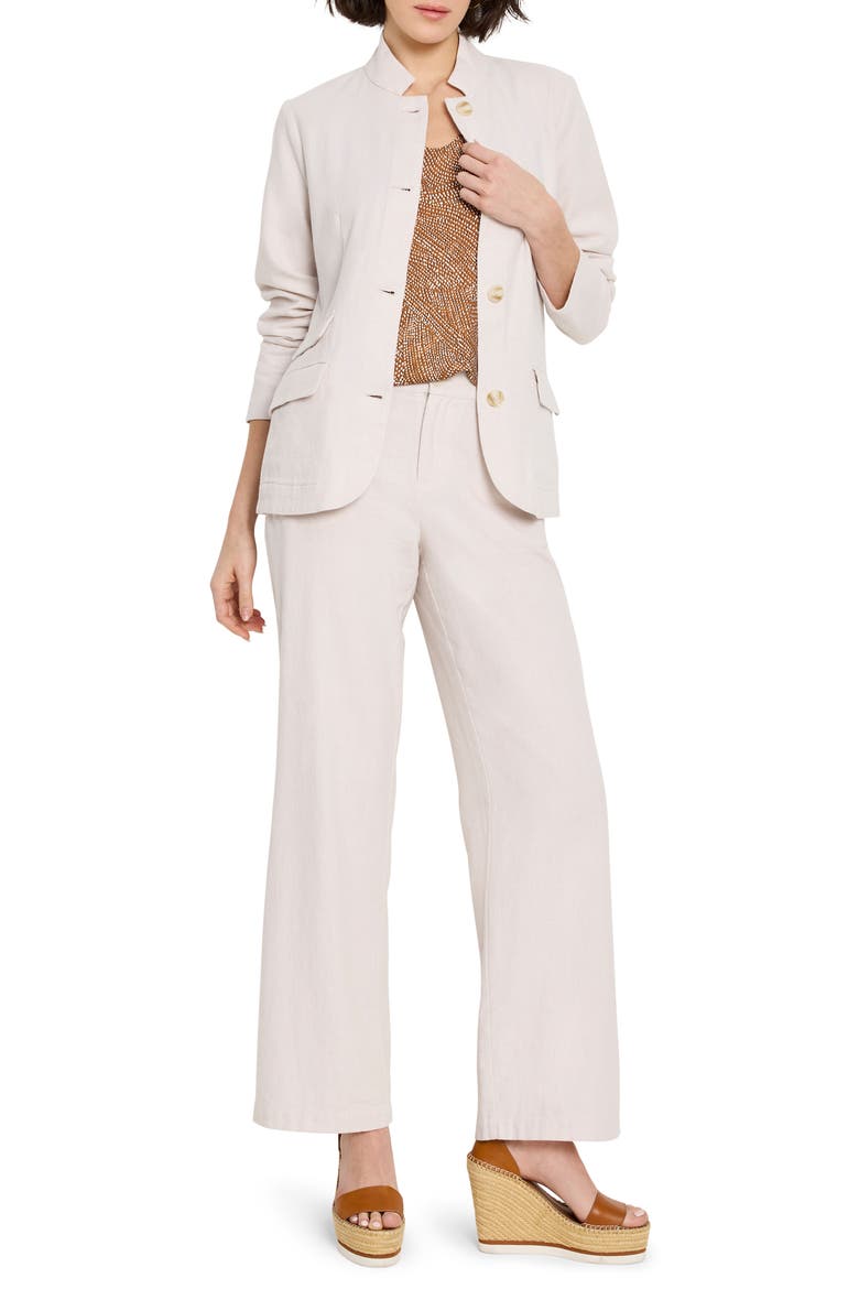 Eliot Cotton & Linen Wide Leg Pants, Alternate, color, NEUTRAL MIX
