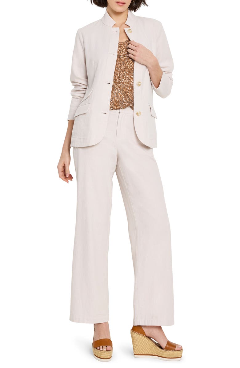 NIC+ZOE Eliot Cotton & Linen Wide Leg Pants, Alternate, color, Neutral Mix