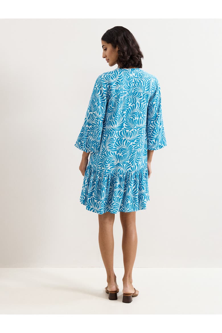 Phoebe Tiered Hem V-Neck Mini Dress, Alternate, color, Blue