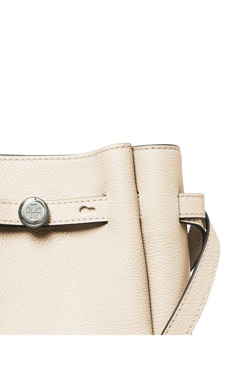 Tory Burch Romy Pebble Leather Phone Crossbody Bag In Light Cream