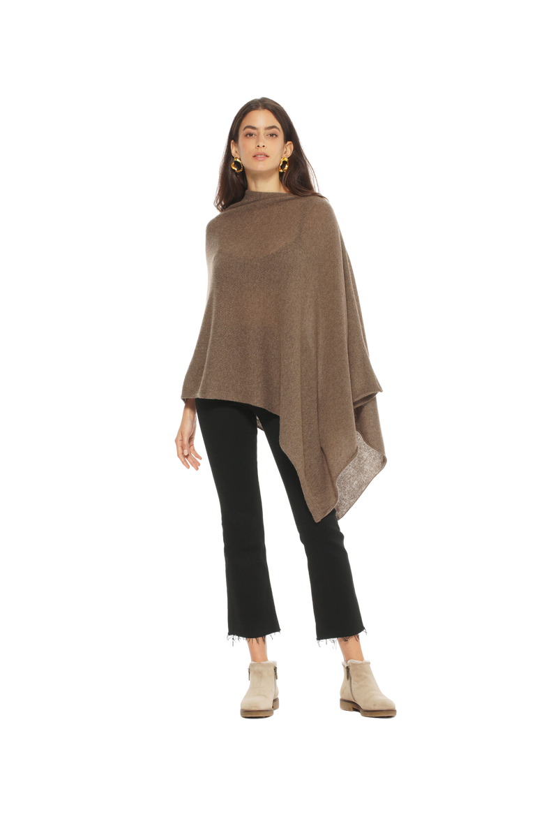 Essential Pure Cashmere Poncho, Alternate, color, Camel