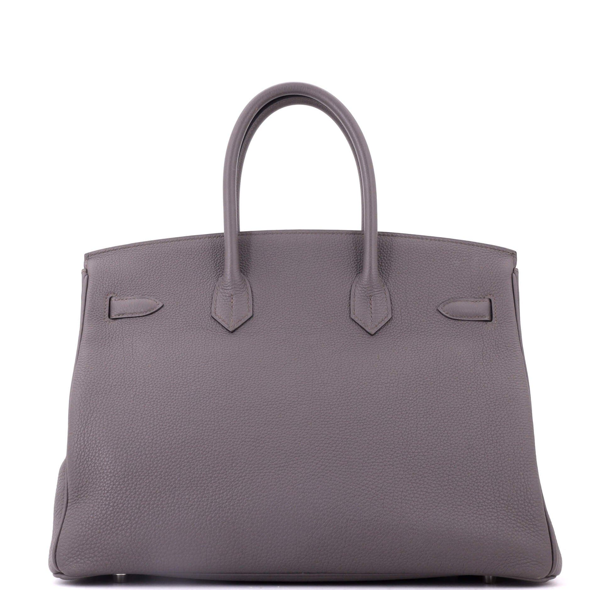 Pre-Owned Hermes Birkin Handbag Grey Togo with Palladium Hardware 35, Alternate, color, Etain