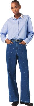 maje Wide jeans with rhinestones