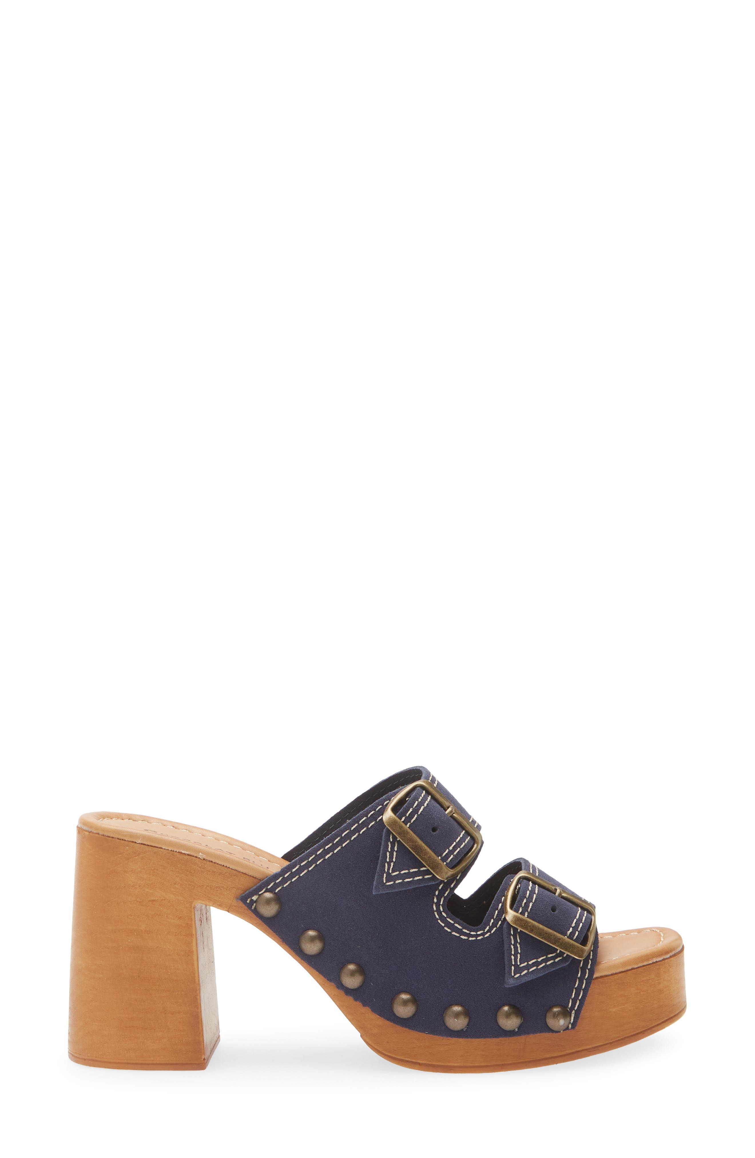 Mega Platform Sandal, Alternate, color, JEANS SUEDE