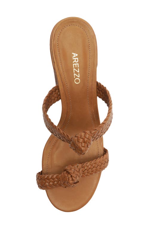 Arezzo Remy Block Heel Sandal In Rich Caramel