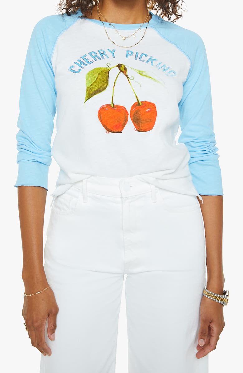 MOTHER The Sporty Concert Cherry Picking Graphic Baseball T-Shirt, Main, color,