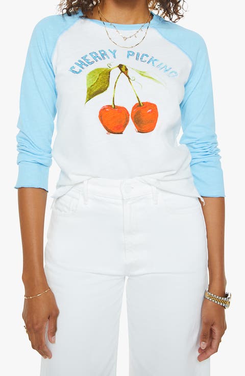 The Sporty Concert Cherry Picking Graphic Baseball T-Shirt