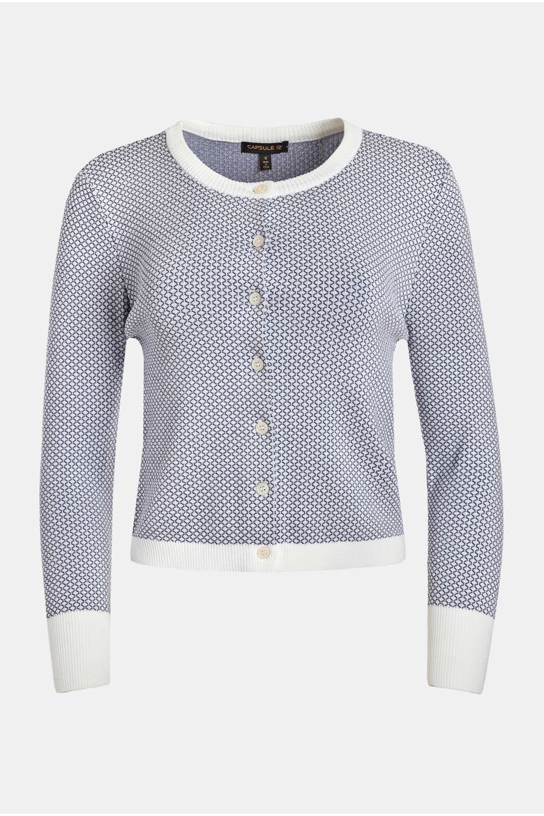 The Lucy Sweater, Alternate, color, Navy/White