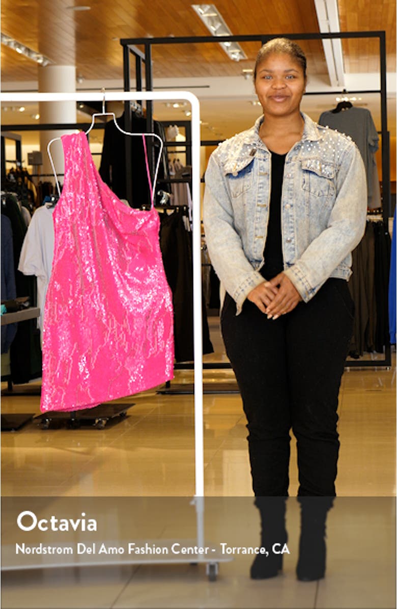 Taryn Sequin One-Shoulder Minidress, sales video thumbnail