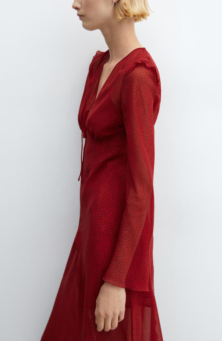 MANGO Print Semisheer Long Sleeve Maxi Dress, Alternate, color,